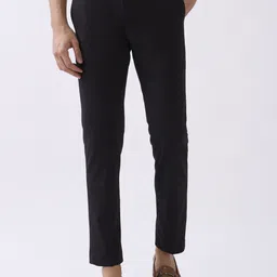 integriti Men Regular Fit Black Cotton Blend Trousers-picture-10
