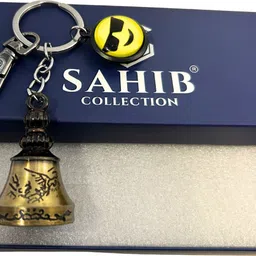 sahib collection Tibetan Bell Keychain Sunglass Smiley & Black Hook Metal Keyring-Green Pack1 Key Chain-picture-11