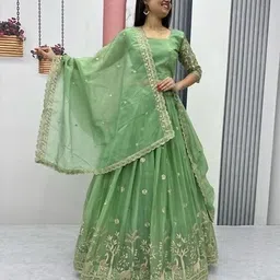 ishu fab Embroidered Semi Stitched Lehenga Choli image 3