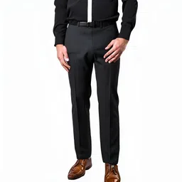 mukhtargarment Men Slim Fit Black Lycra Blend Trousers-picture-39