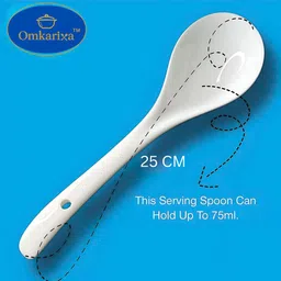 omkarixa Serving Spoon Long Handle Spoon Set | Ceramic Tableware Service Spoon Ceramic Serving Spoon Set image 2