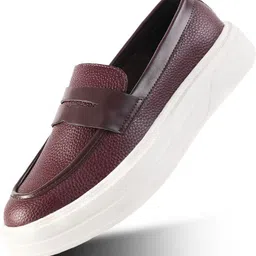 Monkstory Chunky Luxe Slip-On Sneakers - Deep Burgundy Sneakers For Men-image-31