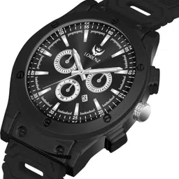 lorenz Men's Casual Sports Watch, Black Dial with Date Feature & Silicone Strap. Analog Watch - For Men MK-4096R image 2