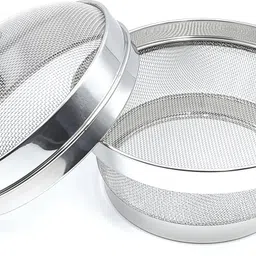 ehouseall store Stainless Steel Fruit Basket for Dining Table With Net Cover & Lid_11 INCH _ Stainless Steel, Steel Fruit & Vegetable Basket image 2