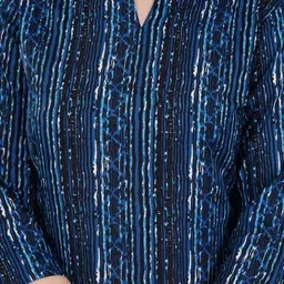 attnico Women Top & Pyjama Set Blue Printed image 5