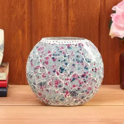Durham Multicolour Glass Shade Table Lamp With Glass Base by Foziq image 2