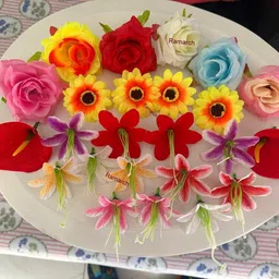 ramarcj 24 set flower multi colour for degin craf,drawing decoration Multicolor Camellia Rose Artificial Flower-picture-22