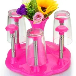 aontan Glass Stand Glass and Spoon Organiser Steel, Plastic Glass Holder-picture-23