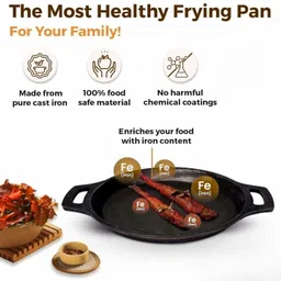 drumstone Pre-Seasoned 8.8 Inch Fry Pan 22.352 cm diameter 3 L capacity image 3