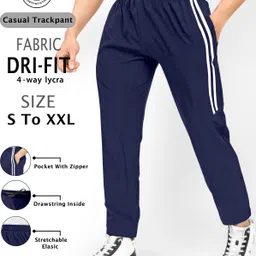 brucella Men Solid Blue Track Pants image 1
