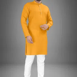 vyomcreation Men Cotton Blend Kurta Pyjama Set image 3