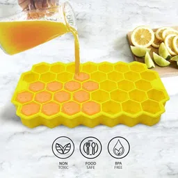 fequillon Ice Cube Tray– Food-Grade Tray for Chocolate, Baby Food, Juice Multicolor Silicone Ice Cube Tray image 4