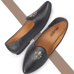 fausto Classic Ethnic Evening Wedding Party Comfort Embroidery Slip On Jutis and Mojaris For Men image 5