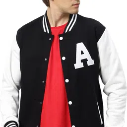 Men Colorblock Varsity Jacket-image-27