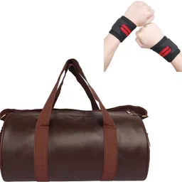 rainox Combo Pack of Gym Duffel Bag with Wrist-Wraps Support Band Fitness Accessory Kit Kit image 2