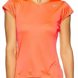 mizuno Women Sporty Round Neck Polyester Pink T-Shirt-picture-16