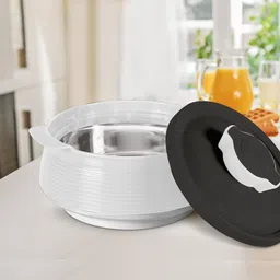 milton Venice 2500 Insulated Inner Stainless Steel Casserole, 2.2 Litres, Micro White Serve Casserole image 4