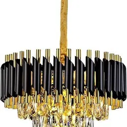 doneria 400mm Chandelier Hanging Ceiling Pendant 400mm Jhumar Ceiling Lamp (black Gold ) Chandelier Ceiling Lamp-picture-15