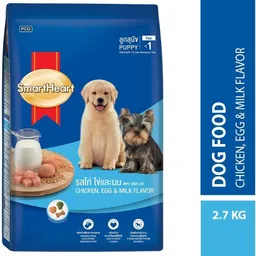 smart heart Puppy Dry Dog Food Chicken Egg and Milk Flavour Chicken, Milk 2.7 kg Wet New Born Dog Food image 2