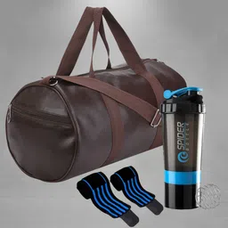 cool indians 20 L Gym Duffel Bag - Gym Duffel Bag & Gym Shaker Bottle With Wrist Band for Gym Workout Men & Women. - Blue, Brown image 1