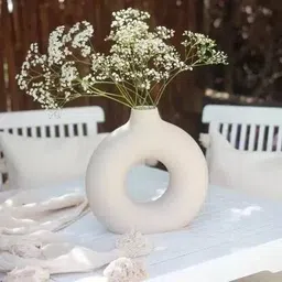 samikshadecor White Vase sc1 Ceramic Vase-picture-28