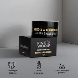 pink woolf Luxury Shaving Soap for Men & Women | Classic Zesty Fragrance - Neroli & Mandarin | Refreshing and Moisturizing | Great Addition to Your Shaving Kit Shaving Soap image 2