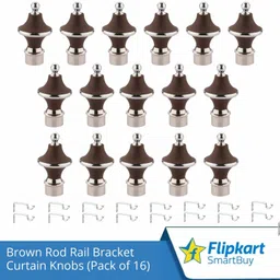 flipkart smartbuy Brown Curtain Knobs, Rod Rail Bracket Metal-picture-14