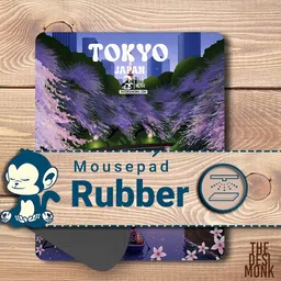 The Desi Monk Tokyo Japan Anti Skid Mouse Pad for Laptops and Computers Non Slip Base Mousepad image 3