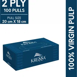kressa 2 Ply Facial Tissues, 100 Pulls Per Box, 100% Natural Virgin Paper, Ultra Soft image 2