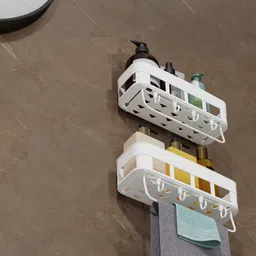 xbey Multipurpose Bathroom Decorative Rack Accessories Plastic Wall Shelf image 2