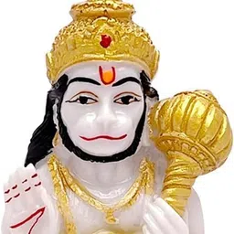 nayra handicrafts Religious Sitting Hanuman Ji Decorative Showpiece - 10 cm image 1