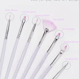 scheibe 7 Nail Brush, 3 Dotting Pen,3 Nail Tape and 1 Tip Guide image 2
