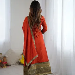 cynorenterprise Women Self Design, Woven Design, Embellished Cotton Blend Anarkali Kurta image 2