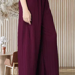 kwsh Pack of 2 Women Regular Fit Purple, Grey Viscose Rayon Trousers image 3