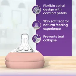 tutots Comfort Anti-Colic Wide Neck BPA Free Baby Bottle with Spiral Nipple - 250 ml image 2