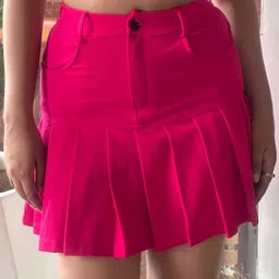 tandul Women Solid Pleated Pink Skirt-picture-46