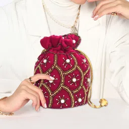 beijobolsa Women Pink Potli image 2