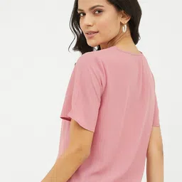 harpa Casual Regular Sleeves Solid Women Pink Top image 2