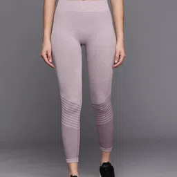 hrx by hrithik roshan Solid, Self Design Women Pink Tights image 2