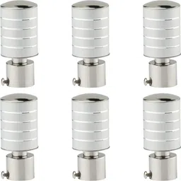 spotbia Silver Curtain Knobs, Rod Rail Bracket Metal image 1