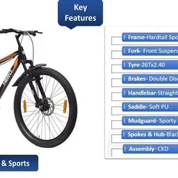 hero NEXT IBC |FRONT | SEMI FAT TYRES 26 *2.40|Dual Disc Brake] 26 T (inch) Mountain Cycle image 5