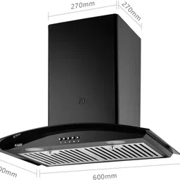 kaff ACEBF60+NE4B60GF Wall Mounted BLack 1150 CMH Chimney image 3