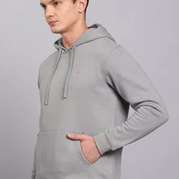 peter england Men Full Sleeve Solid Hooded Sweatshirt image 3