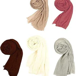 icw Solid Cotton Blend Women Multicolor Fancy Scarf, Scarf, Stole-picture-20