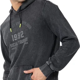 spykar Men Full Sleeve Printed Hooded Sweatshirt image 4