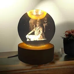bjitech Lord Shiva 3DCrystal Ball Table Lamp image 3