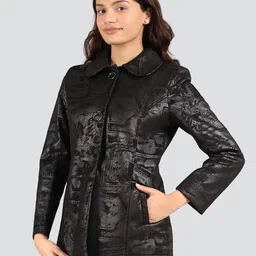 young club classic SEUDE PRINT Self Design Coat For Women-picture-24
