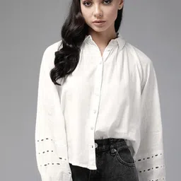 roadster Women Regular Fit Solid Spread Collar Casual Shirt-picture-11