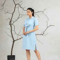 amarasha Women Empire Waist Blue Knee Length Dress image 4