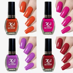 k10 Charming Nail Polish Set 6ML Each Orange,Pink,Red,Violet-picture-20